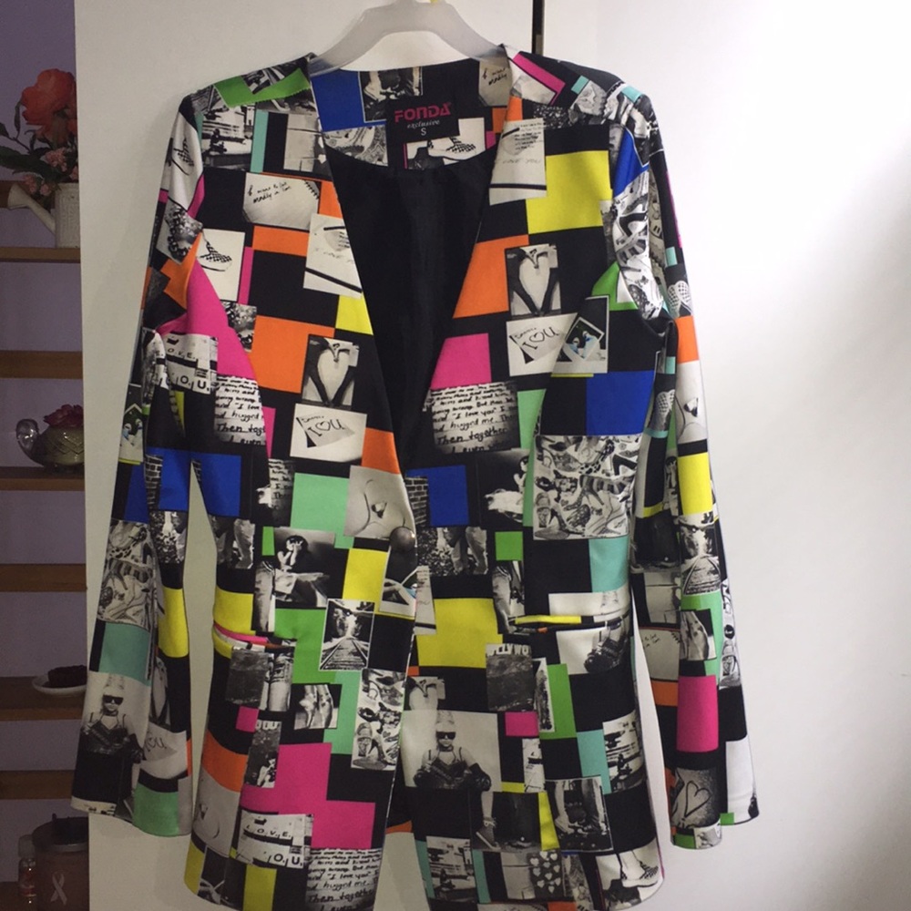 Multi patterned blazer